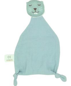 Doudou Castor Bio Made in France - Bleu Vert
