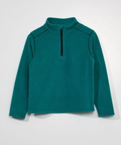 Sweat zippé en polaire - Vert