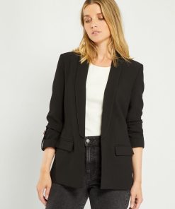 Veste blazer manches 3/4 - noir