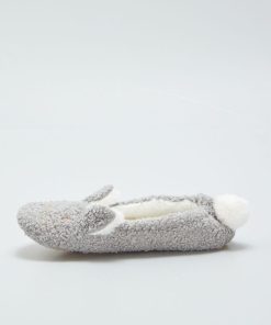 Chaussons ballerines 'lapin' - Gris