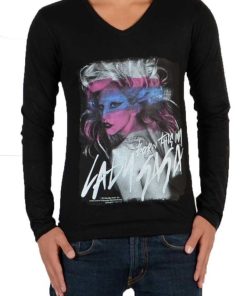 Tee Shirt Little Eleven Paris Gaga LS Mixte (Garçon / Fille) Lady Gaga Noir - Noir