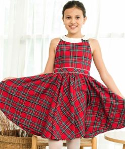 Robe de Noël Fille Carrx Tartan Rouge HEPBURN - 'LA FAUTE A VOLTAIRE' - Rouge