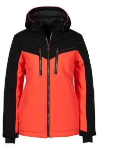 Blouson de ski femme AFLIGHT - Noir Orange