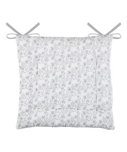 Lot de 4 galettes de chaise 16 points 38x38 Sophie naturel coton - Blanc