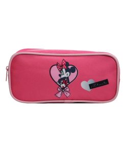 Trousse scolaire rectangulaire DS Minnie Coeur Rose Bagtrotter - Rose