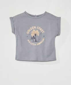 T-shirt imprimé manches courtes - Bleu