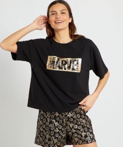 Ensemble pyjama short 'Marvel' - 2 pièces - Noir