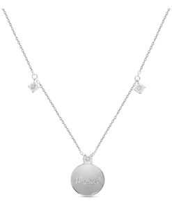 Collier waeni en argent 925 et zirconium brillant rhodié - Argent