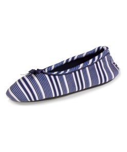 Chaussons Ballerines Femme Marinière Petit Nœud - Multicolore