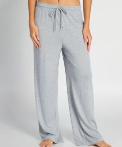 Pantalon de pyjama en maille doudou - Gris