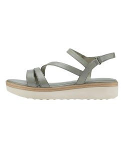 Sandale Plate Cuir Tamaris - Marron