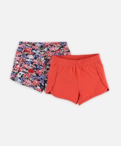 Set de 2 shorts en coton BIO - Rouge