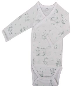 Blanc Avenue Bébé Lot De 2 Bodys Manches Longues Imprimé - Vert