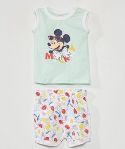 Ensemble short + t-shirt 'DS' - bleu/blanc