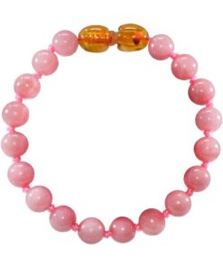 Bracelet bébé - Pierres naturelles : Quartz rose teintée - Rose