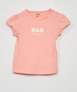 T-shirt en jersey avec imprimé - Rose 'dad'