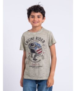 T-shirt manches courtes col rond pur coton NUMELWIN-J - Beige