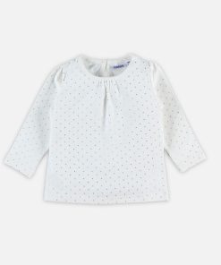T-shirt Pois Argentés - Blanc
