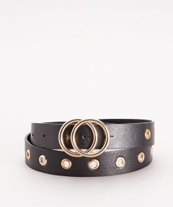 Ceinture double boucle - noir