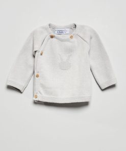 Gilet en tricot 'La Manufacture de Layette' - Fabriqué en France - gris