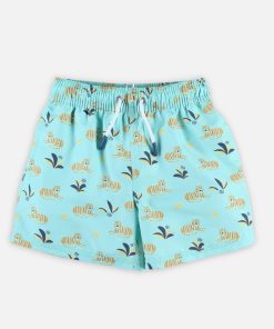 Boxer de bain avec tigres - Bleu turquoise