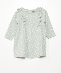 Robe évasée motif fleuri - Vert fleurs