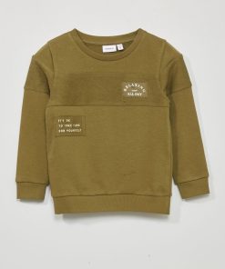 Sweat bi-matière 'Name It' - Kaki