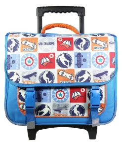 BAGTROTTER Cartable à roulettes 38 cm Phileas Bleu Skateur - Bleu