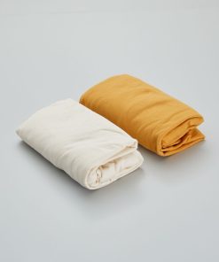 Drap housse - Lot de 2 - Ecru/Jaune