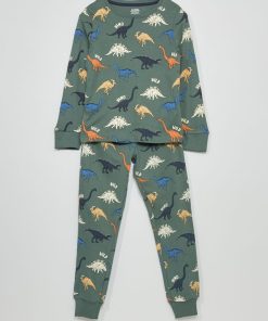 Pyjama long imprimé all over - Vert