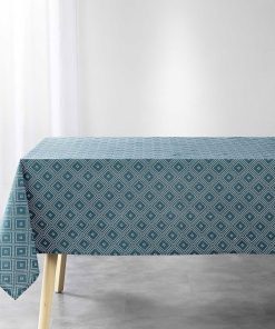 Nappe rectangulaire 140x240 cm Idylle émeraude polycoton - Vert