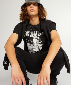 Tee-shirt en jersey avec imprimé - Noir