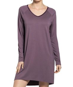Chemise de nuit manches longues en modal Essence - Violet