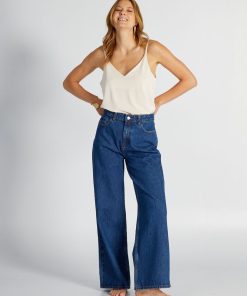 Pantalon denim wide leg - L28 - Stone