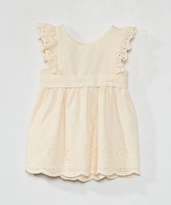 Robe de cérémonie avec broderies anglaises - Blanc