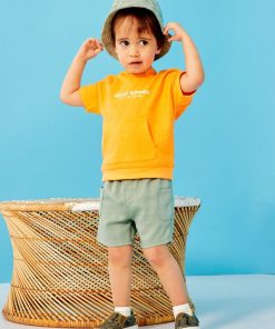 Short avec larges poches plaquées - vert gris