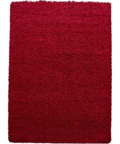 Tapis shaggy 240x340 SHAGGY LI Rouge OEKO TEX idéal pour Salle à manger - Rouge