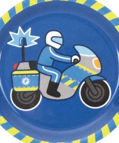 Assiette en mélamine motif Police - Bleue - N/A