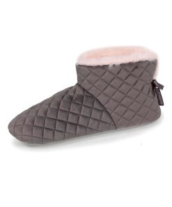 Chaussons bottillons Femme matelassés Gris foncé - Gris