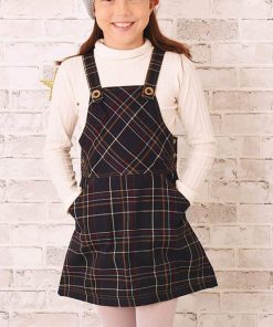 Robe salopette  carreaux tartan marron LOLA - 'LA FAUTE A VOLTAIRE' - Marron
