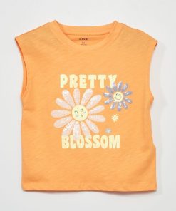 T-shirt en jersey avec sequins - Orange