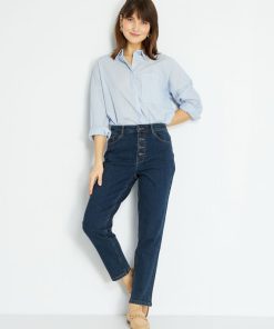 Jean mom à taille très haute - L28 - Brut