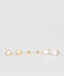 Lot de 3 paire de boucles d'oreilles - Doré