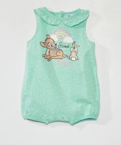 Barboteuse avec volants à l'encolure 'Bambi' - vert