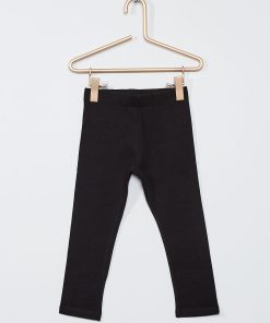 Legging long uni en maille jersey - noir