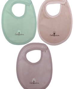Eveil Et Nature Lot De 3 Bavoirs Doublés Coton Bio - Multicolore