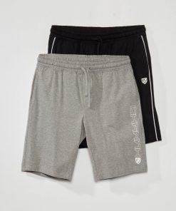 Short de sport - Lot de 2 - Gris/noir