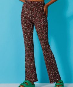 Pantalon flare à motifs - Noir