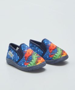 Chaussons fermés 'dinosaures' - bleu