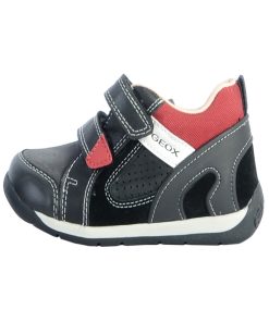 Basket Cuir Enfant/garçons Geox Each - Noir